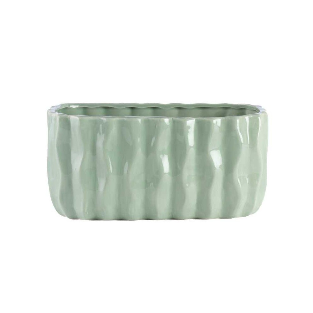 VASO VERDE MENTA CERAMICA EST 26 X 13.5 H 12.5